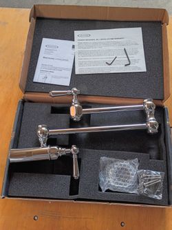 Pot filler, Polish chrome, Wall,pioneer industries,new available now