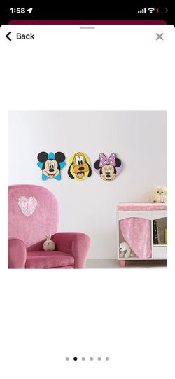 Mickey Mouse & Friends Cut Out Wall Decor 3-piece New