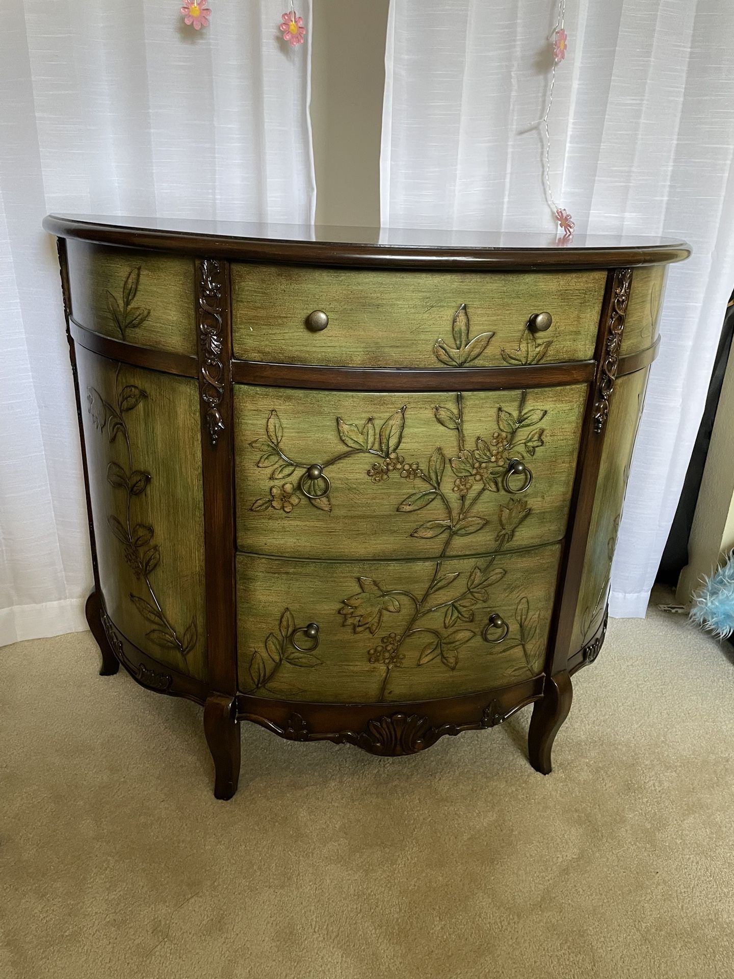 Antique Demilune Accent Cabinet