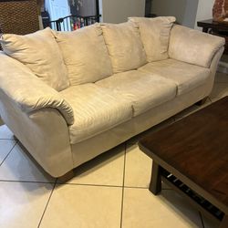 Cream Microfiber Sofa