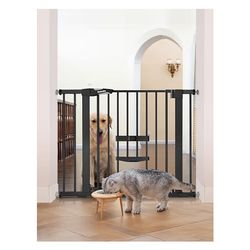 Babelio New Version Baby Pet Gate with Cat Door Adjustable, 29-40"