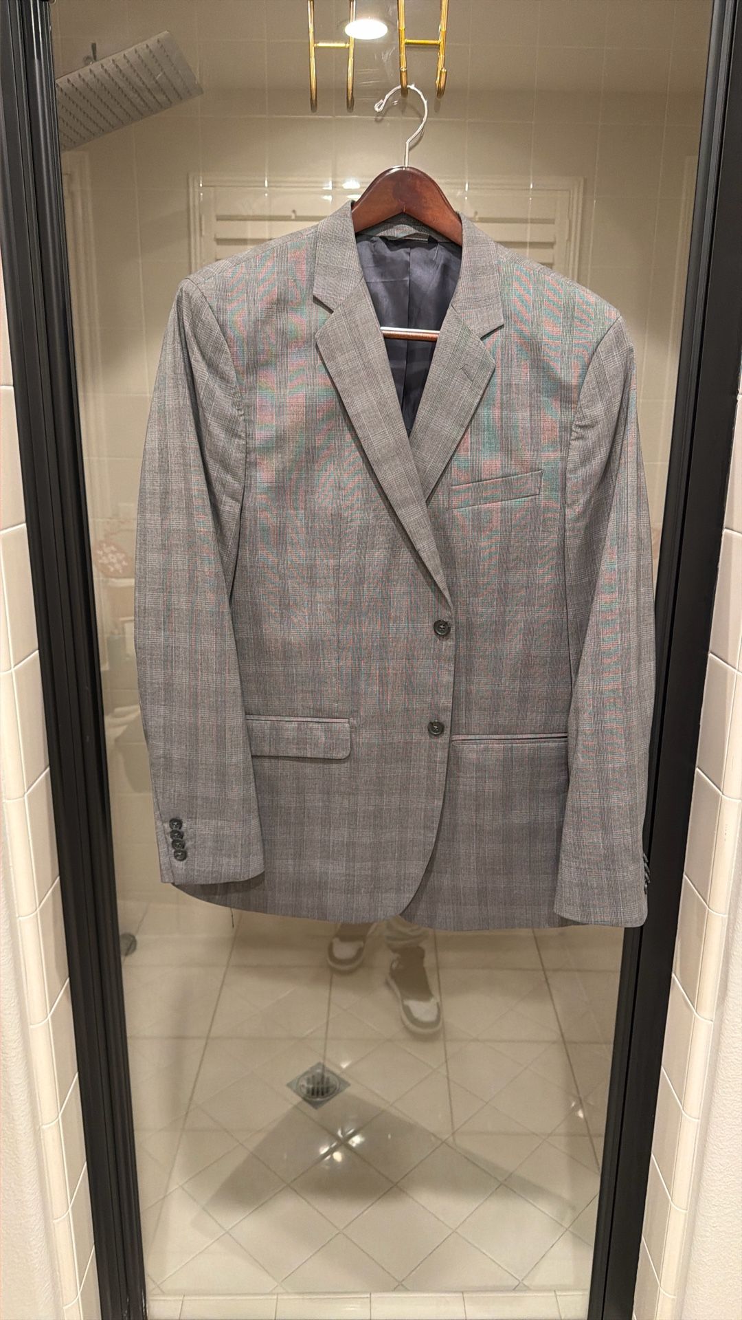 Men’s Patterned Grey Sport Jacket 46r