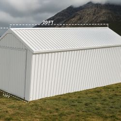 12 X 20 Single Garage Door Metal Storage Shed