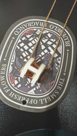 Hermes Necklace White Letter H
