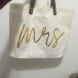 Mrs tote bag / purse bridal 