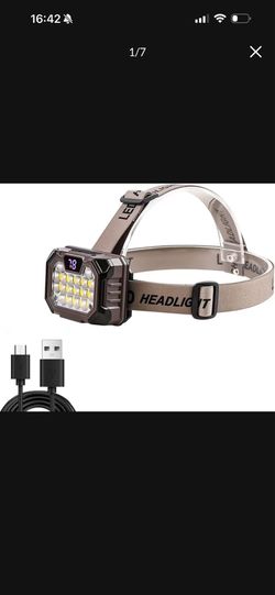 Brand new in box LED Headlamp Rechargeable Battery Powered Hard Hat 5 Light Mode 1000 Lumen Usb C Waterproof Bright Outdoor Camping Essential Fishing 