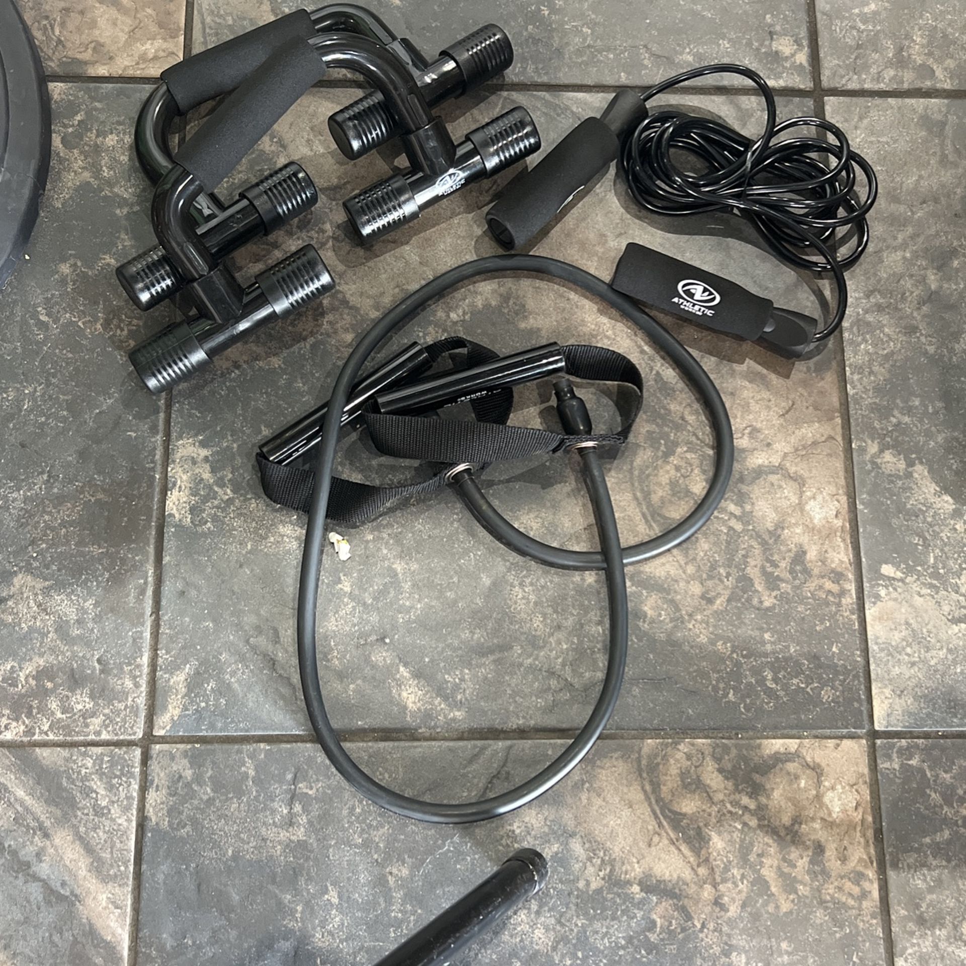 Athletic Works Home Gym Kit, Includes Resistance Tube, Jump Rope and Push-Up Bars