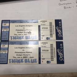  Dodgers Vs Phillies Ticket Stubs Pair