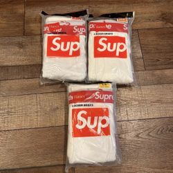 Supreme Boxers 4-pack White Mens Small