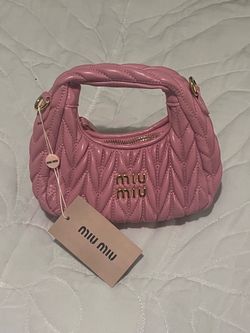 Miu Miu Pink Quilted Mini Hobo Bag