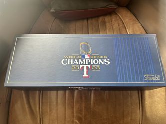 Funko Pop MLB Texas Rangers 2023 World Series Champions 5-Pack Autographed by Adolis Garcia Beckett Authenticated