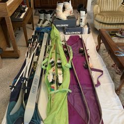 Vintage Skis, Boots, Bags Lot Or Individual 