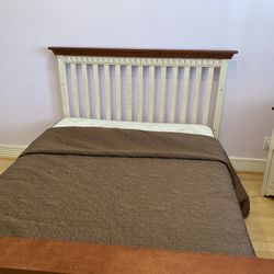 Solid Oak Wood Platform Double Bed , Head Board,Foot Board & Crib & Dresser