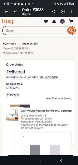 Wall Mount Floating Bathroom Vanity | Solid Wood | White Oak |