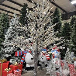 Iced Tree With Lights 7ft