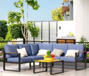 Aluminum Patio Set Aluminum Patio Couch Aluminum Patio Sofa 5 Inch Thick Cushions High Quality 🆕🛺🚛🚎🆕