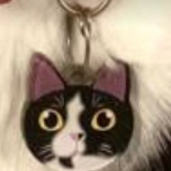 Personalized tags - QR code in the back with owners info and pets pic! 