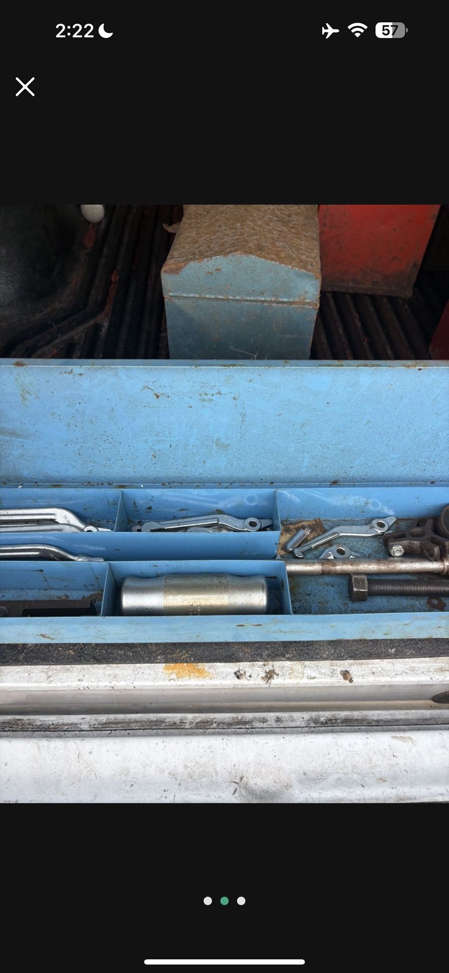 Vintage Steel Tool Box With Tools