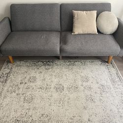 Couch, Rug, Pillows
