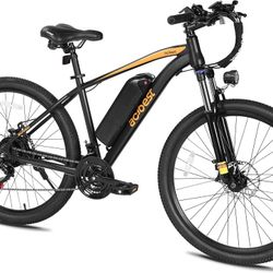 Electric mountain bike for adults, 21-speed lightweight e-bike featuring a 1200W (peak) brushless motor, 48V 499Wh removable battery, and 27.5" x 2.1"