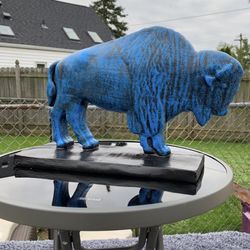 The Old Blue Buffalo Statue