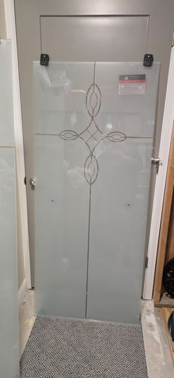 Bathroom glass sliding door