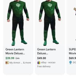 xlarge  green lantern adult costume 