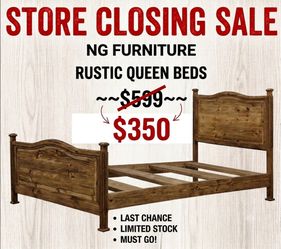 Rustic queen bed $350