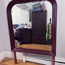 Solid wood mirror