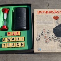 Vintage 1969 Perquackey Word Game by Lakeside Toys – Complete with Timer & Dice

