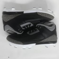 Size 15 Nike Air Jordan 3 lll Retro MCS BLACK CEMENT Baseball Cleats NO INSOLES
