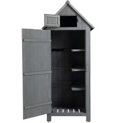 ❤️Outdoor Storage Cabinet Tool Shed Wooden Garden Shed Gray – 30.3″L x 21.3″W x 70.5″H 