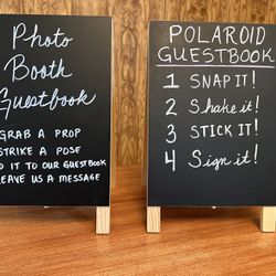 Chalkboard Easel Sign For Photobooth And Guestbook For Wedding/Party