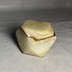 Vintage Onyx Tetradecagon Paperweight - Fran international Ltd #153 - 3” x 2”