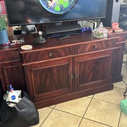Vintage Solid Wood Entertainment Center 