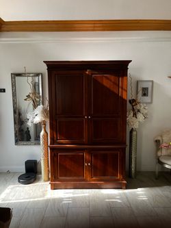 Cherry Wood Armoire TV Cabinet