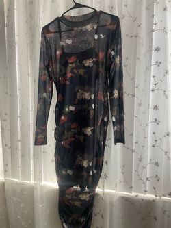 2 sleeves mesh dresses