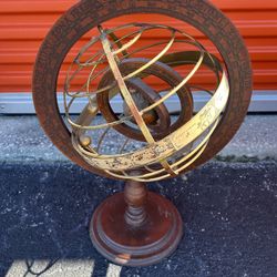 Decorative Globe Sculpture With Wood Base For Home Decor - Modern Accent For Living Room, Office Desk, Or Shelf