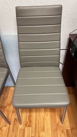 4 grey chairs