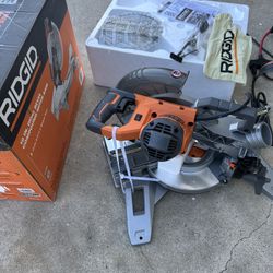 RIGID 15 Amp 10 in. Corded Dual Bevel Miter Saw with LED Cut Line Indicator 