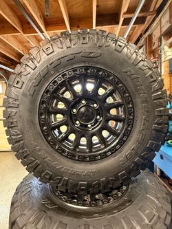 Brand New Set of 34” Nitto Ridge Grapplers with Fuel Rims
