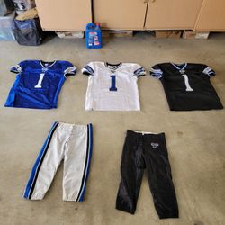 6 Complete Football Uniform Combinations (3 Jersey Sets & 2 Pants Sets)