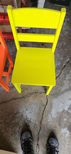 Yellow And Orange Wooden Kids Chair