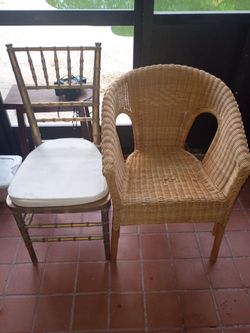 50  DOLLARS A PIECE IKEA agen armchair and gold Chiavari chair