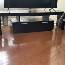 Black 63 inch TV Stand with large storage drawers 