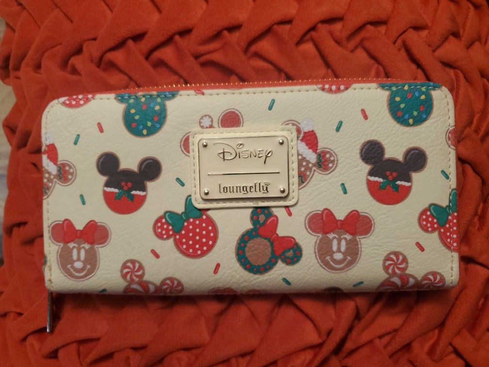 Disney Loungefly Mickey Minnie Christmas Cookie Wallet