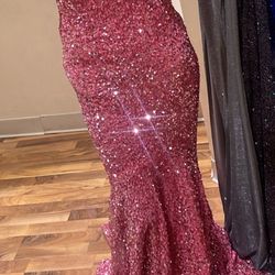 Sequin Pink Prom Dress