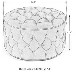 Round Storage Ottoman