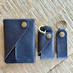 Crazy Horse Men’s Wallet And Key Ring Set
