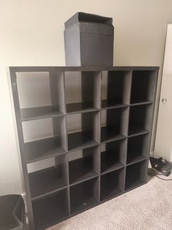 Dark Brown Cube Storage Shelf Unit with cubes included